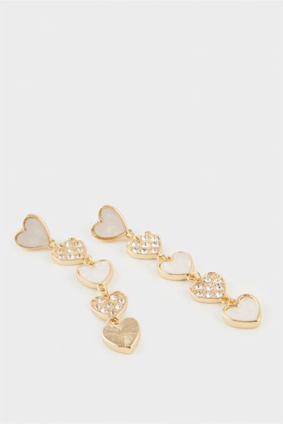 Woman Heart Gold Earrings