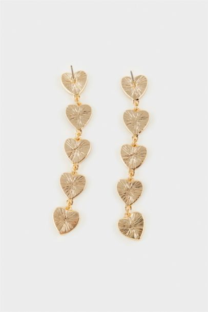 Woman Heart Gold Earrings