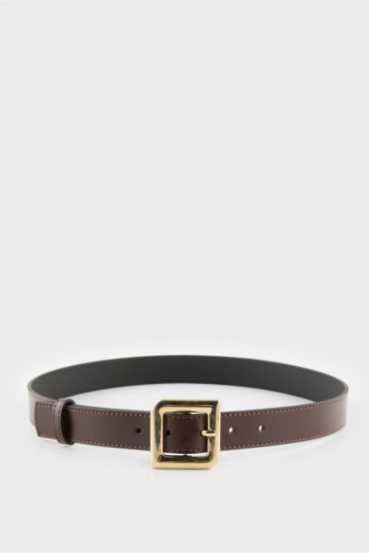 Woman Faux Leather Denim Belt