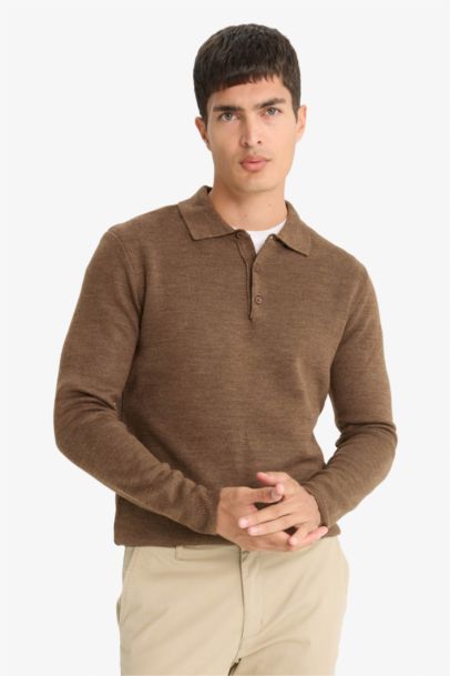 Standard Fit Polo Collar Knitwear Pullover