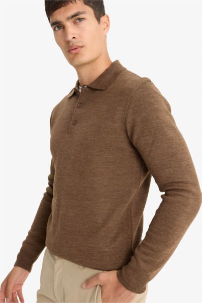 Standard Fit Polo Collar Knitwear Pullover