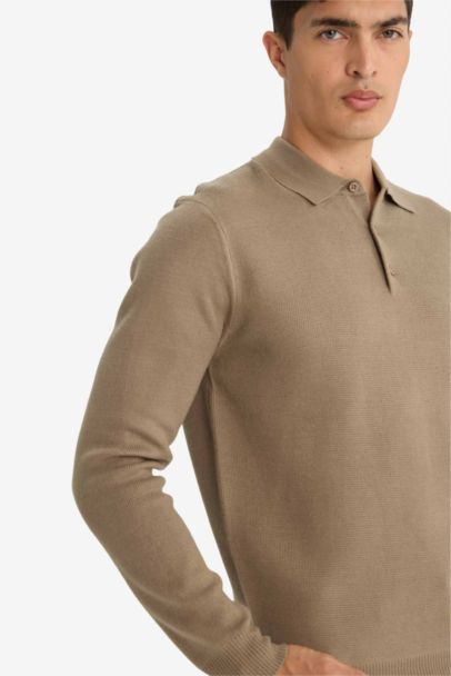 Standard Fit Polo Collar Knitwear Pullover