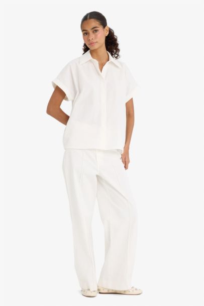 سروال جبردين وايد ليج بجيب