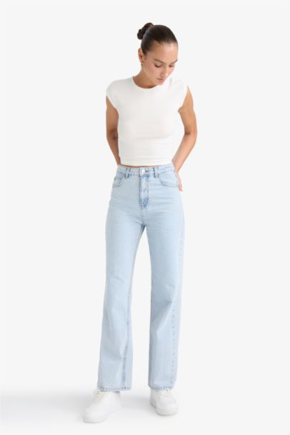90's Wide Leg High Waist Long Jeans
