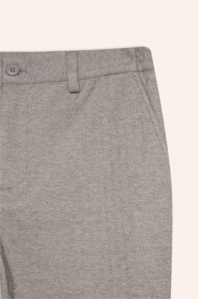 Pantalon tailleur droit en coton peigné Coupe régulière