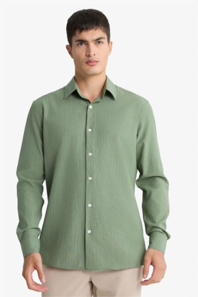 قميص بولو مودرن فيت بردن طويل