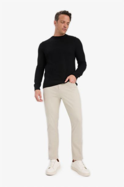 Pull en maille texturée à col rond Coupe standard