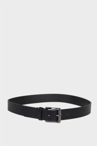 Man Rectangle Clasp Faux Leather