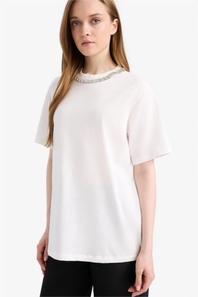 Regular Fit Crew Neck Short Sleeve Tunic