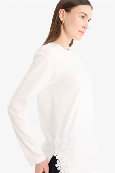 Regular Fit Crew Neck Long Sleeve Tunic