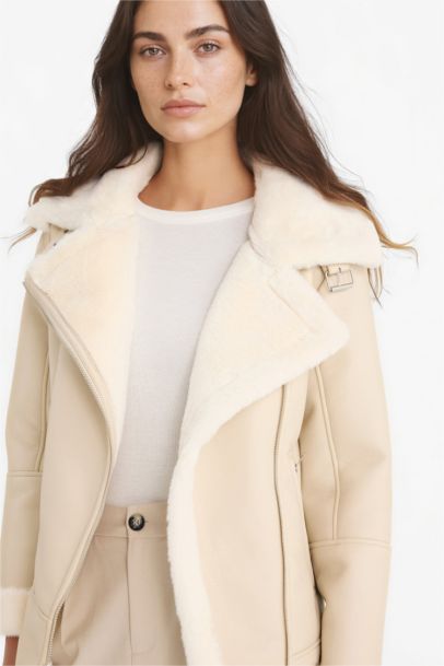 Su Geçirmez Oversıze Suni Kürk Astarlı Fermuarlı Mont