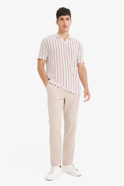 Regular Fit Short Sleeve Striped Polo T-Shirt