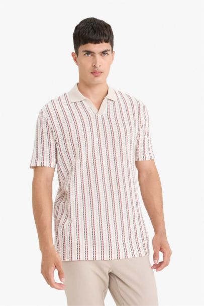 Regular Fit Short Sleeve Striped Polo T-Shirt