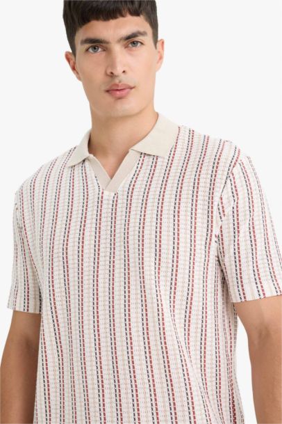 Regular Fit Short Sleeve Striped Polo T-Shirt