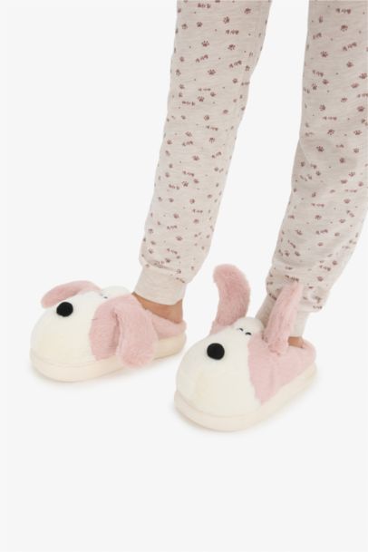 Girl Dog Themed Flat Sole Home Boots