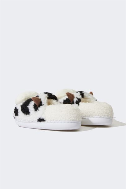 Girl Cow Themed Flat Sole Home Slippers