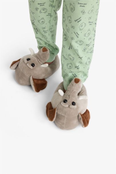 Boy Elephant Themed Flat Sole Home Boots