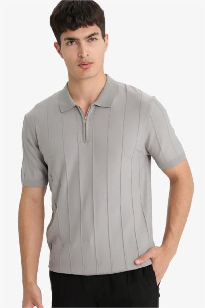 Standard Fit Polo Collar Knitwear Polo T-Shirt