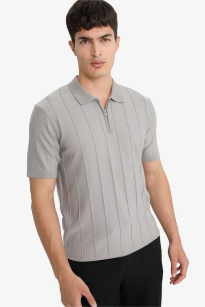 Standard Fit Polo Collar Knitwear Polo T-Shirt