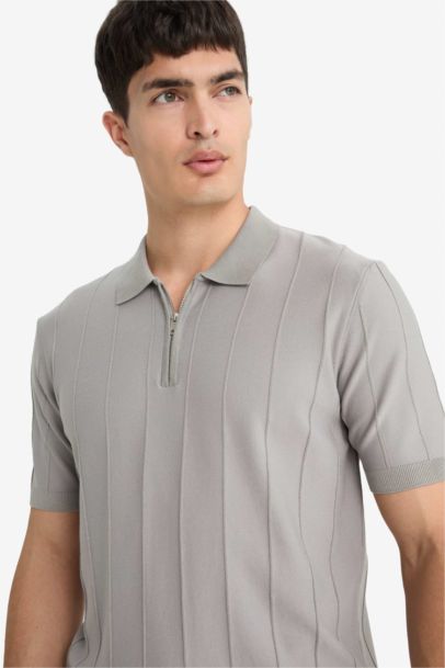 Standard Fit Polo Collar Knitwear Polo T-Shirt