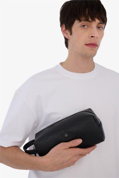 AtolyeWolf x DeFacto Man Crocodile Patterned Faux Leather Handbag