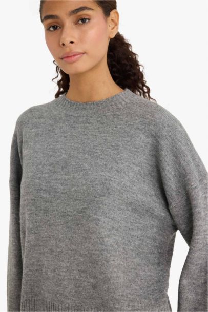 Oversize Fit Crew Neck Knitwear Pullover