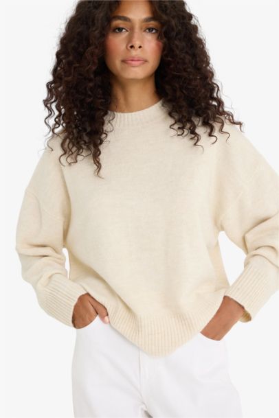 Oversize Fit Crew Neck Knitwear Pullover