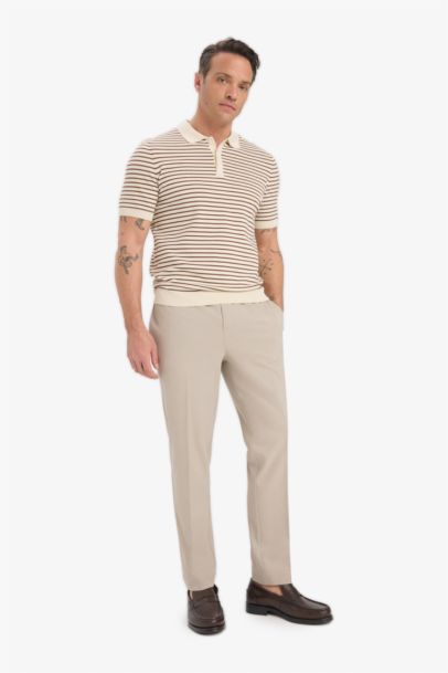 Стандартная посадка, трикотажная рубашка-поло с коротким рукавом