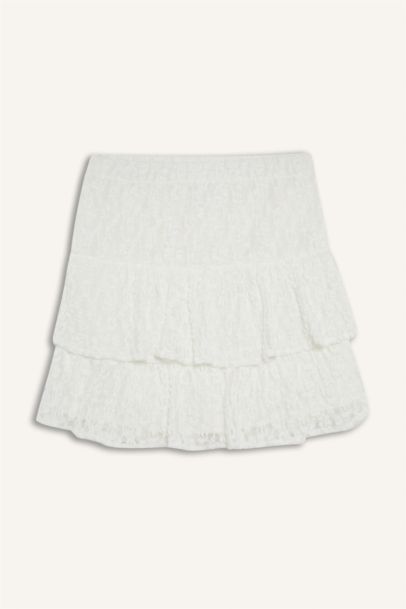 Coool A Kesim Normal Bel Penye Astar Dantel Mini Etek