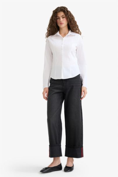 Relax Fit High Waist Straight Leg Jeans