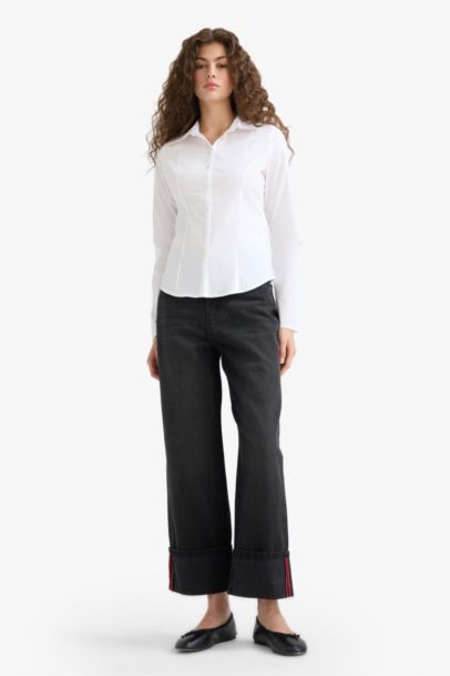 Relax Fit High Waist Straight Leg Jeans