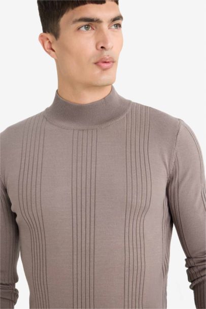 Pull en tricot à demi-col roulé Coupe standard