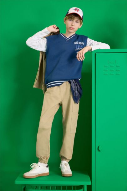 Kargo Jogger Paça Gabardin Okul Pantolonu Erkek Çocuk