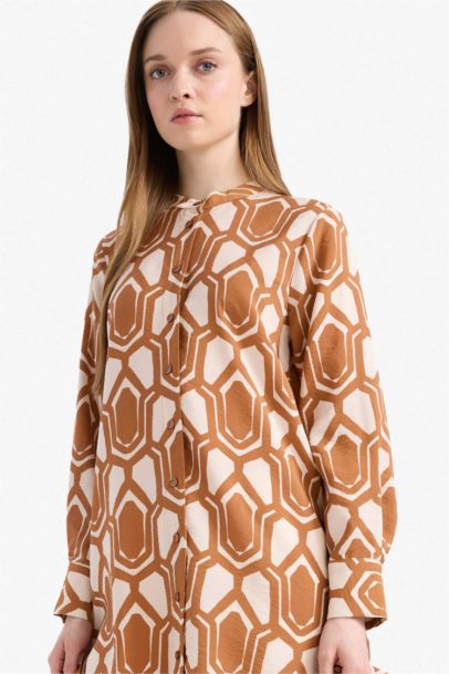Regular Fit Printed Long Sleeve Tunic
