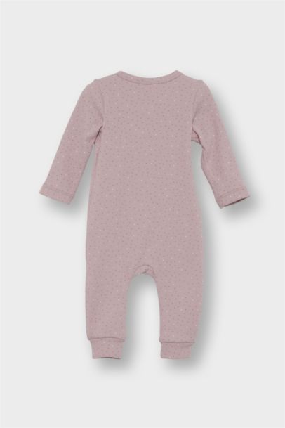 Puantiyeli Fitilli Kaşkorse Uzun Kollu Tulum Kız Bebek Yenidoğan