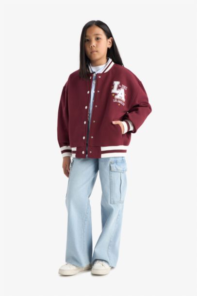 Girl Slogan Printed Thick Fabric Cardigan