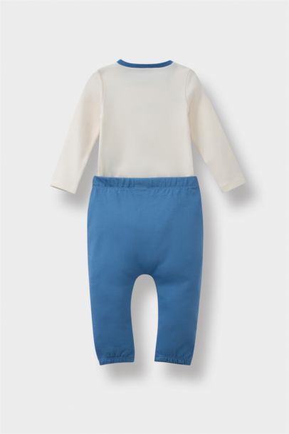 2'li Takım Safari Baskılı Uzun Kollu Tişört Eşofman Altı Erkek Bebek