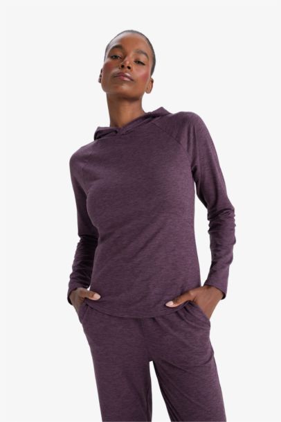 Top de sport à capuche et manches longues Coupe standard de DeFactoFit