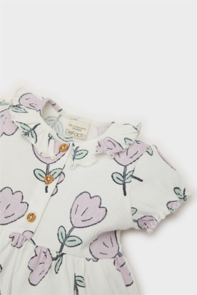 Robe courte fleurie à manches courtes pour bébé fille