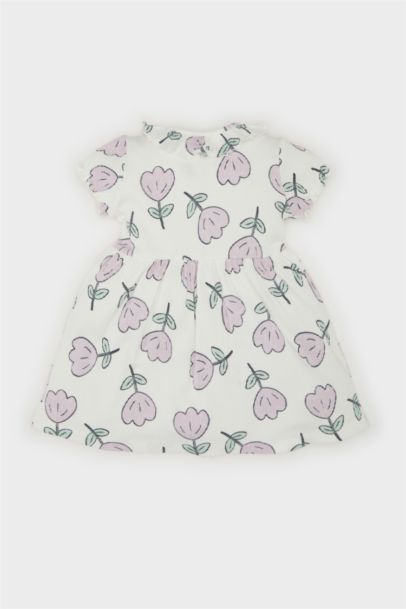 Robe courte fleurie à manches courtes pour bébé fille