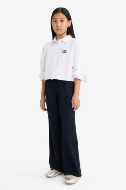 Girl Straight Wide Leg Trousers