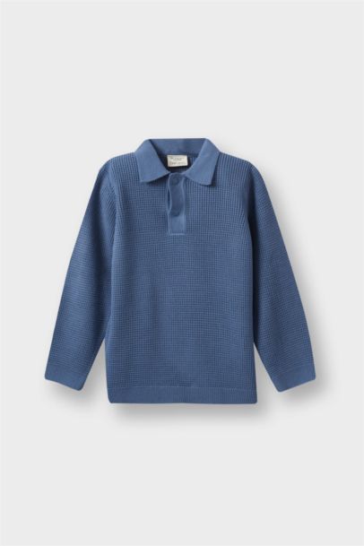 Polo Yaka Triko Kazak Erkek Bebek