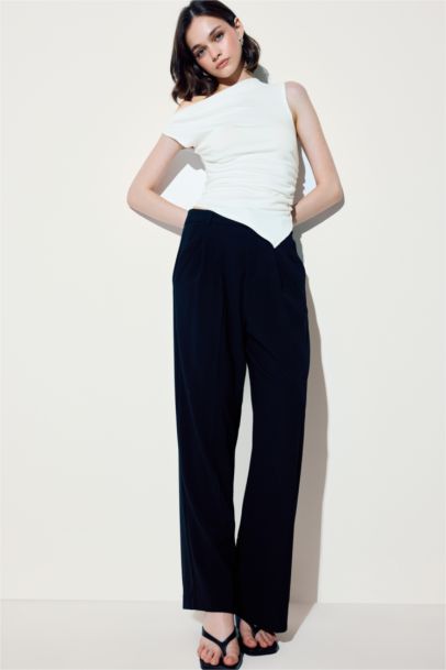 Slim Fit Ribana One Shoulder Tank Top