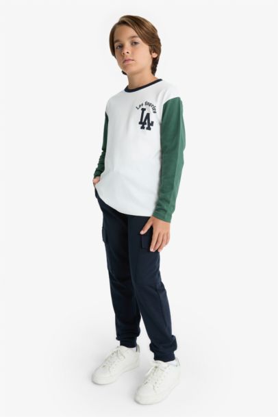2'li Takım Baskılı Uzun Kollu Tişört Eşofman Altı Erkek Çocuk
