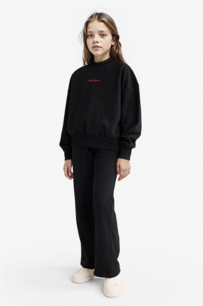 2'li Takım Baskılı Sweatshirt Eşofman Altı Kız Çocuk