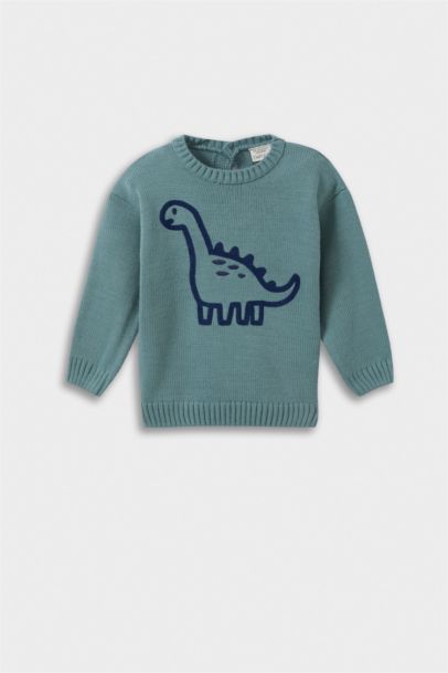 Pull en tricot imprimé dinosaure pour bébé garçon