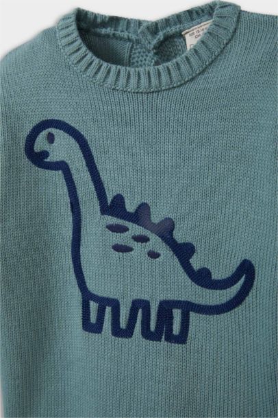 Pull en tricot imprimé dinosaure pour bébé garçon