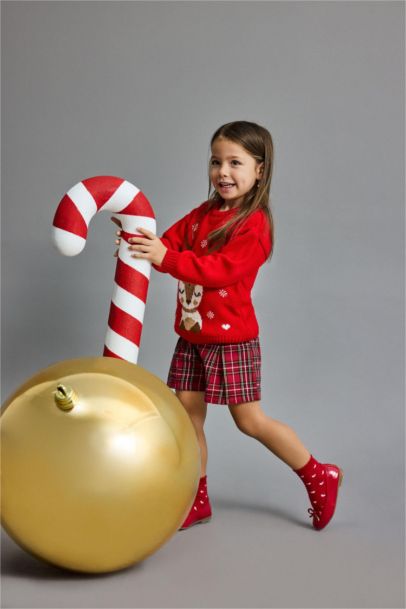 Pull de Noël à col rond Coupe régulière pour bébé fille