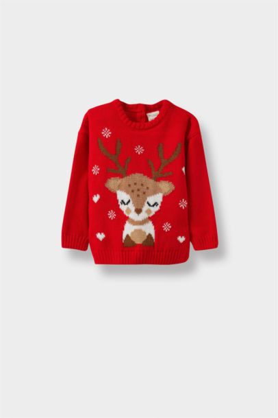 Pull de Noël à col rond Coupe régulière pour bébé fille