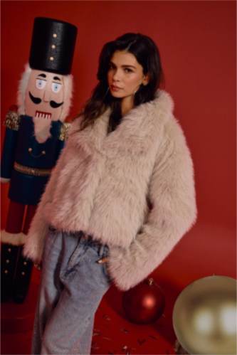 Regular Fit Faux Fur Jacket